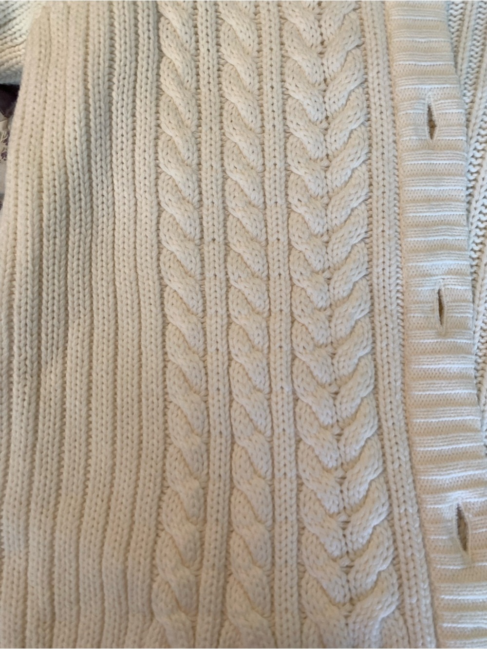 St. John's Bay Cream Cable-Knit Button Cardigan - Picture 4 of 13